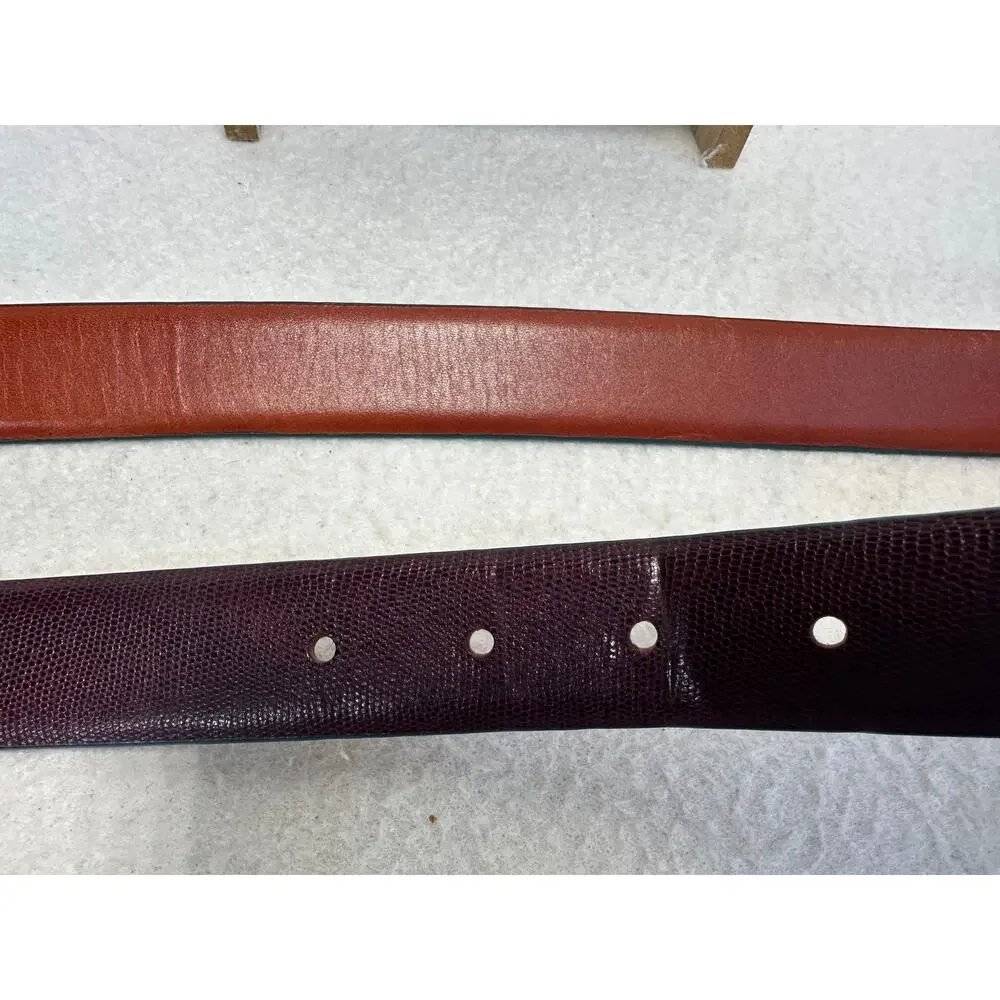 Ted Baker Textured Leather Reversible Belt Gunmetal Buckle Men's SZ 38